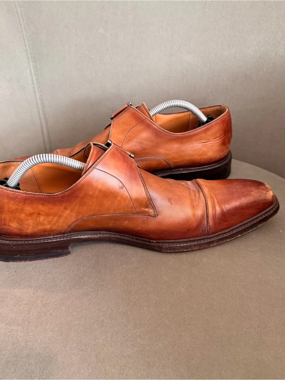 Magnanni Mens Size US11.5 EU44.5 Manning Cuero Marco II Monk Strap Leather Shoe